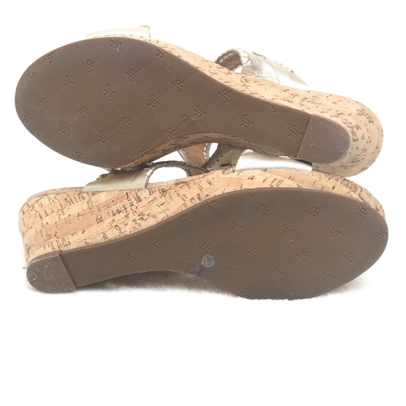 Jack Rogers Emilia Cork Wedge Sandal Matte Gold - Picture 12 of 16